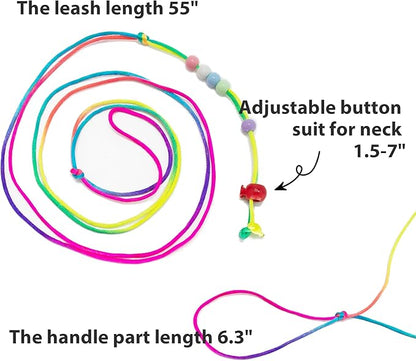 AIITLE Bearded Dragon Leash & Harness 3-Size Pack (S/M/L) - Adjustable, Soft Leather Reptile Harness for Geckos, Lizards, Chameleons, Ferrets, Hamsters, Yellow