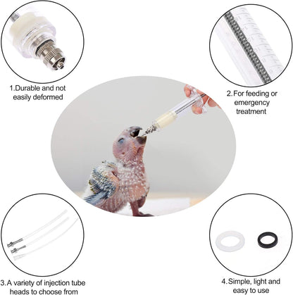 OBANGONG 2 Sets Hand Feeding Syringe for Birds, 20ml & 10ml, Plastic, Non-Sterile, 1 Count