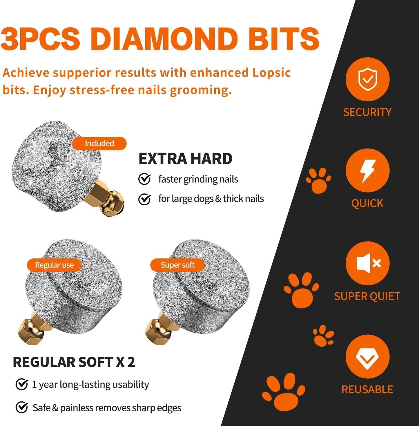 Dog Nail Grinder with 2 LED Lights Powerful 2 Speeds Super Quiet Dog Nail Trimmers with 3 Grinding Wheels Rechargeable Pet Dog Nail Clippers for Large Medium Puppy Dogs Nail File Cat Nail Clipper Blue