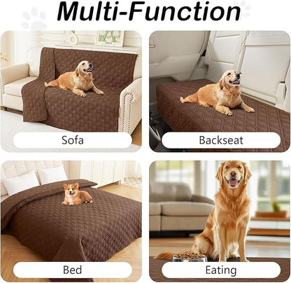 hyha Waterproof Dog Bed Blanket, Soft Pet Blankets, Waterproof Couch Cover for Dogs, Reversible Sofa Covers Washable for Furniture (30x70 Inch, Brown/Brown)
