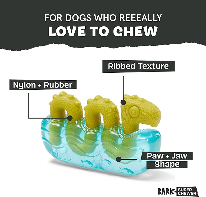Barkbox Dogness Monster Super Chewer Dog Chew Toy - Tough Dental Stimulating Toy for Aggressive Chewers | Large