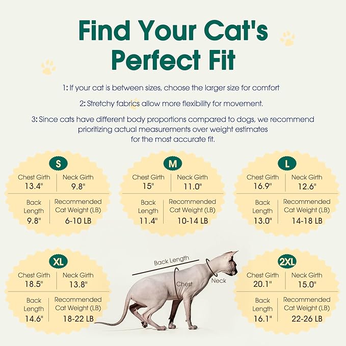 DENTRUN Cat Sweater Winter Clothes - Plush Fleece Coat with Cotton Lining, Anti-Static, Front Legs Kitten Pajamas, Stretch Ribbed Cuffs for Warmth, Cozy Christmas Outfit for Small Medium Large Cats