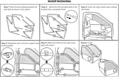 Large Portable Pet Crate for Car Travel, 24"x22"x25" Foldable Dog & Cat Carrier with Secures Seatbelt & Headrest Strap, Oxford Soft-Sided Pet Kennel with Removable Bed for Medium & Large Pet