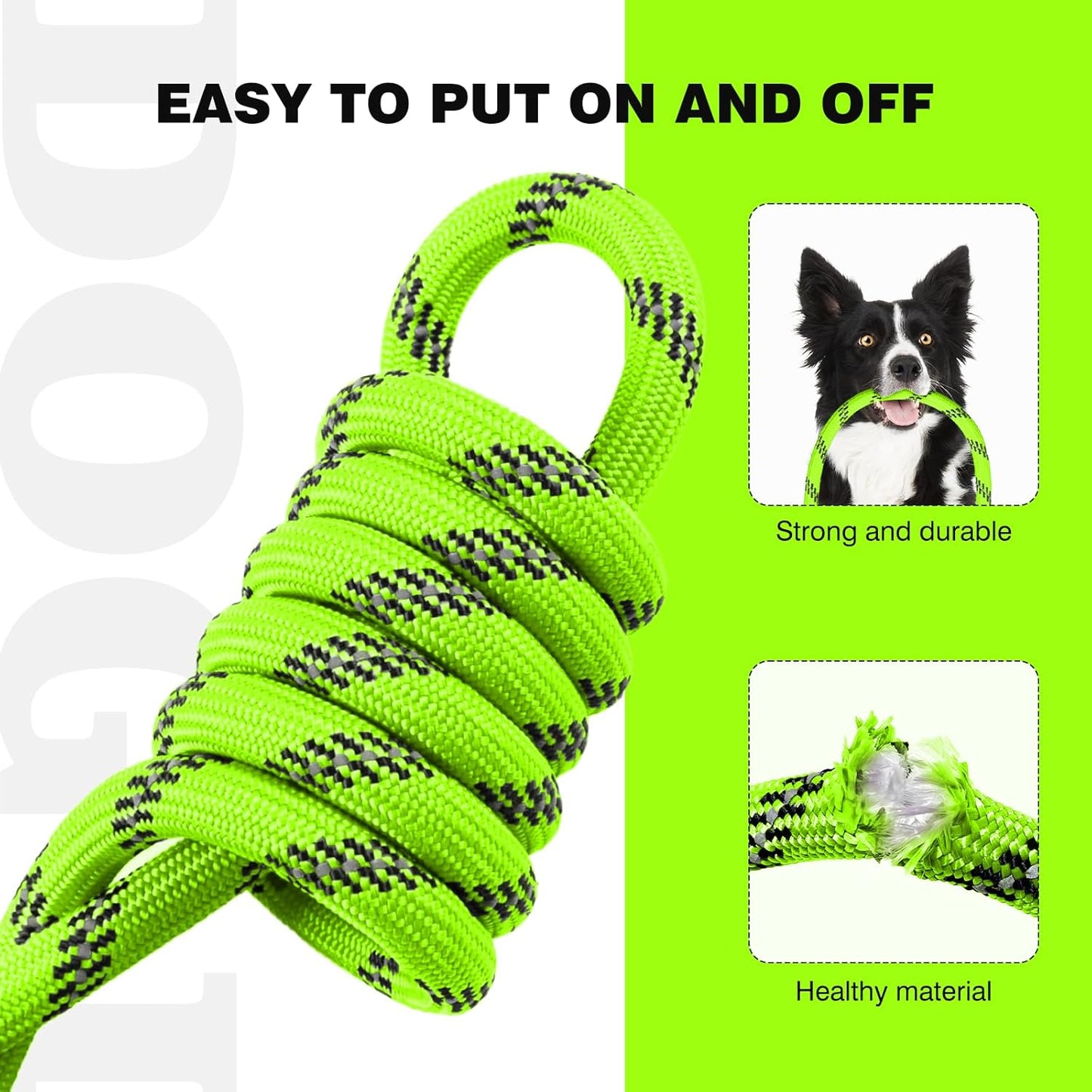 lynxking Slip Lead Dog Leash Reflective, Heavy Duty Comfortable Strong Rope for Large Medium Small Dogs No Pull Pet Training (Light Green, 2PCS Large 1/2in x 6ft)