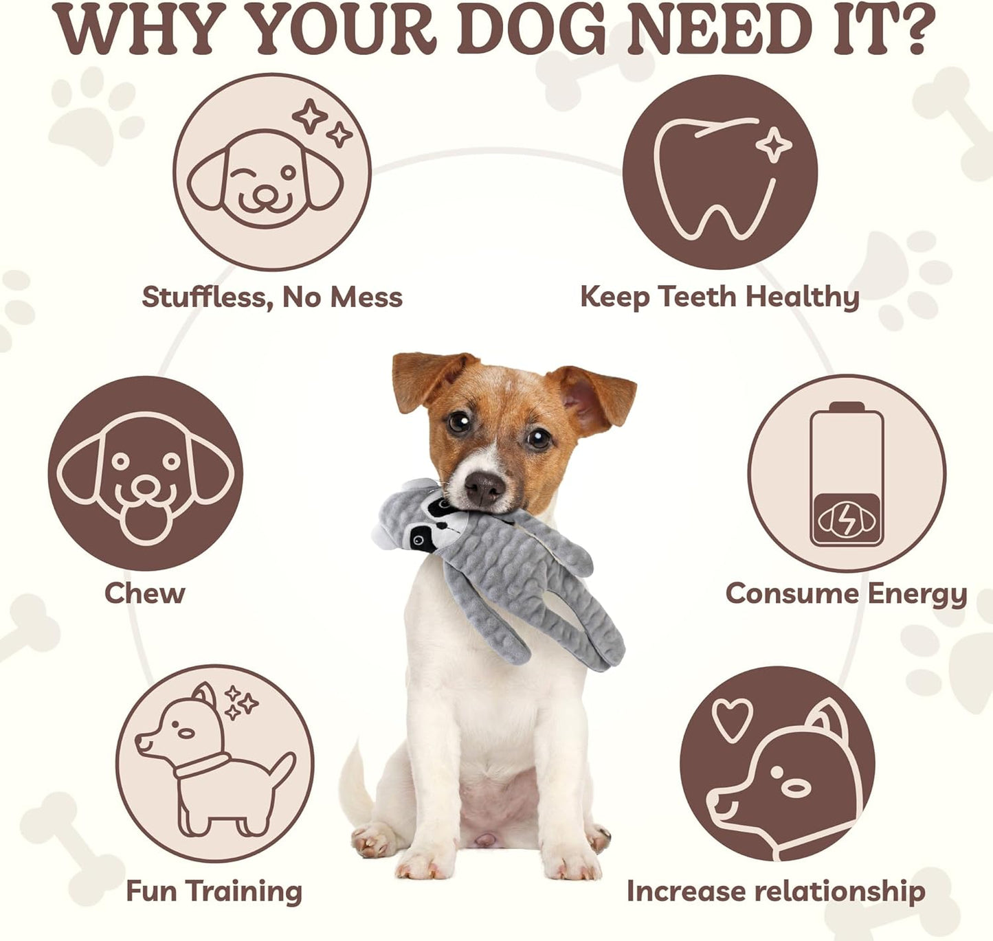 SHARLOVY No Stuffing Dog Toys 5 Pack, Crinkle Interactive Dogs Toy for Boredom, Puppy Toys for Teething to Keep Them Busy, Cute Squeaky Dogs Toy for Small, Medium, and Large Breed