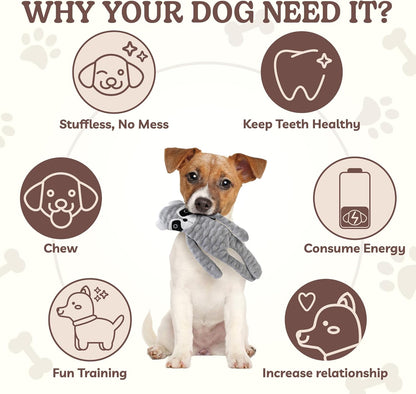 SHARLOVY No Stuffing Dog Toys 5 Pack, Crinkle Interactive Dogs Toy for Boredom, Puppy Toys for Teething to Keep Them Busy, Cute Squeaky Dogs Toy for Small, Medium, and Large Breed