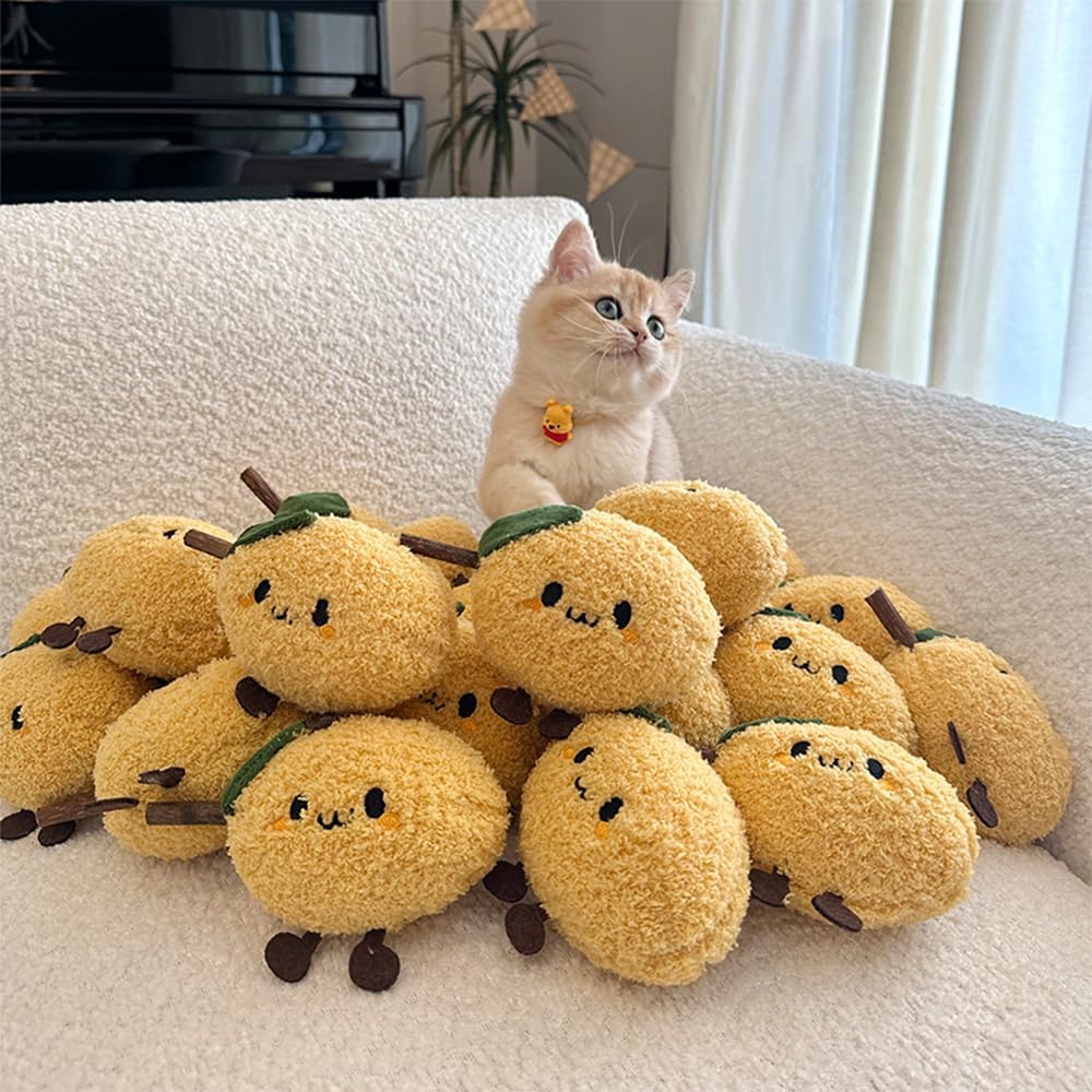 PAZ'S GIFT Catnip Toys - Cat Kick & Rope Toys for Indoor Play, Cat & Kitten Teething Chew Toys for Aggressive Chewing & Teeth Cleaning (Velvet Lemon)