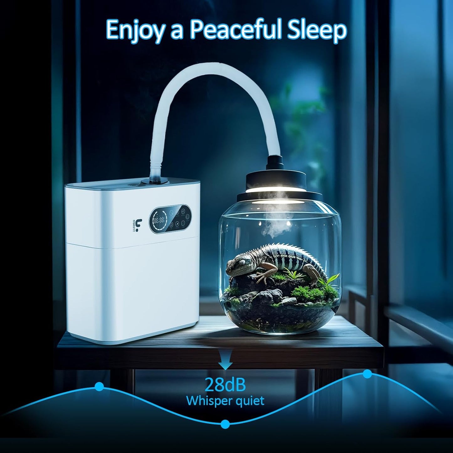 Reptile Fogger with Heating Terrariums Humidifier Fog Machine Mister 6.5L Large Size Ideal for Paludarium/Vivarium/Reptiles/Amphibians/Herps