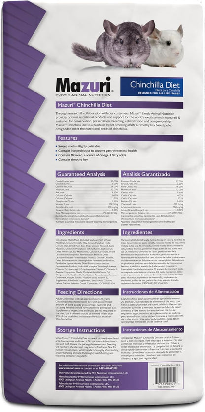 Mazuri | Chinchilla Diet | 25 Pound (25 lb.) Bag