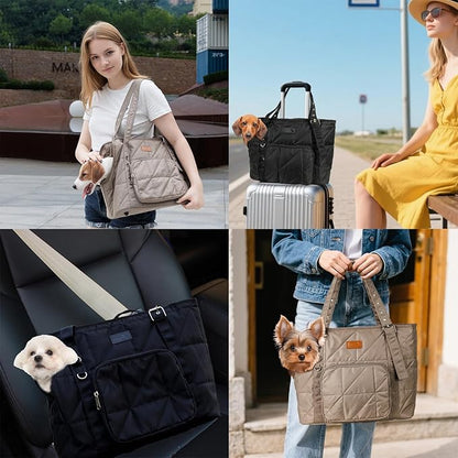 Dog Carriers for Small Dogs Pet Carrier Purse for Puppy and Cats Stylish Tote Bag with Pockets Adjustable Shoulder Strap for Travel/Shopping