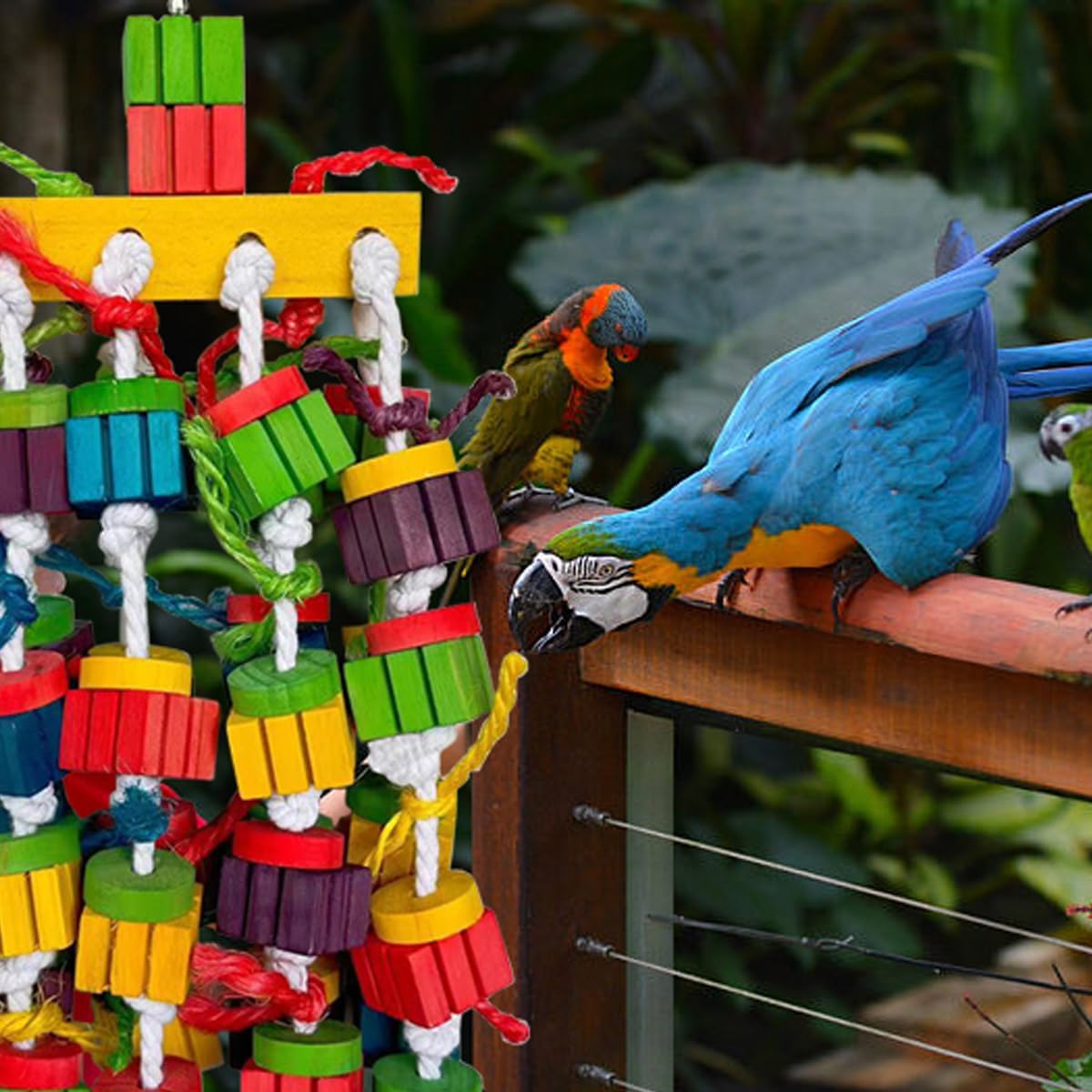 Large Bird Parrot Chewing Toys for Macaws, African Grey, Amazon Parrots, cokatoos (20 inch)