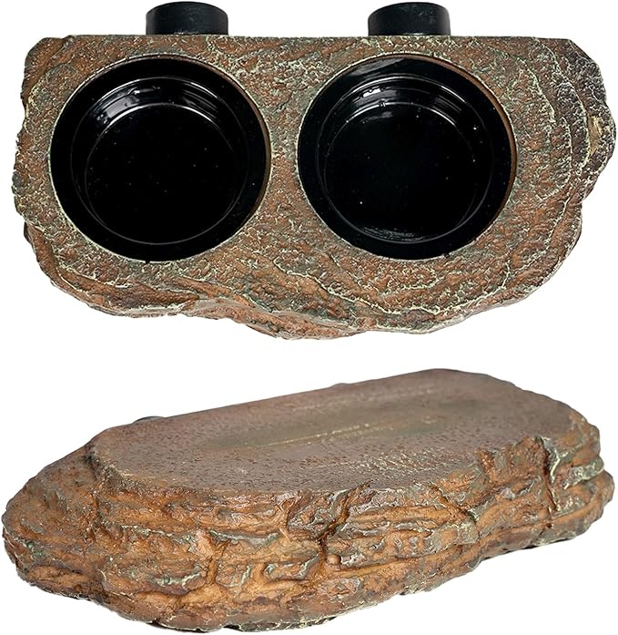 OIIBO Magnetic Reptile Feeder Ledge, Crested Gecko Feeding Ledge with 6PCS Food Cups Reptile Food Dish Water Bowl Tank Accessories for Bearded Dragon Chameleon Lizard Snake