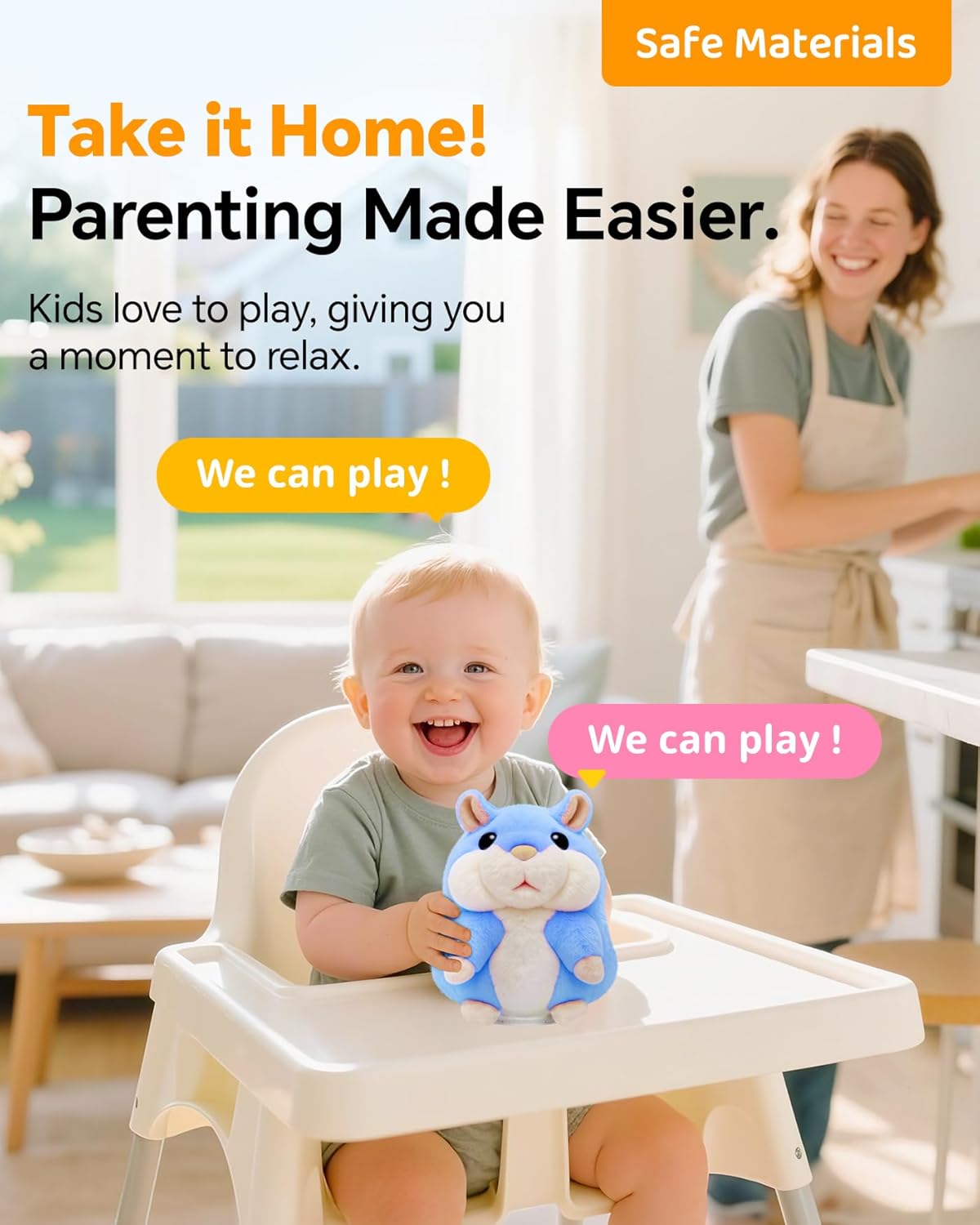 White Elephant Gifts for Adults Talking Hamster Repeats What You Say,2025 Coolest New Infant Unusual Birthday Gifts List,Small Top Xmas Toys for Ages 2-4 Boys Blue Stocking Stuffers Kid