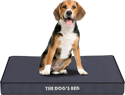 The Dog’s Bed Orthopedic Dog Bed, Medium Grey with Black Trim, Waterproof, Supportive Dog Bed with Washable Replaceable Covers