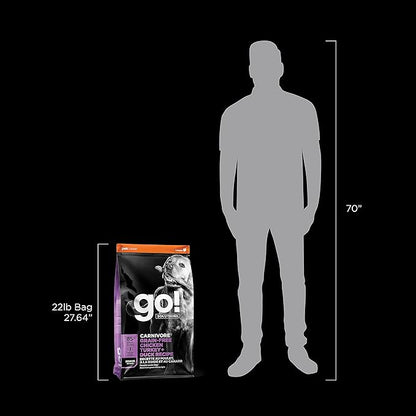 Go! Solutions Carnivore, Grain-Free, Protein Rich Dry Dog Food, Chicken, Turkey and Duck Senior Recipe, 22 lb Bag