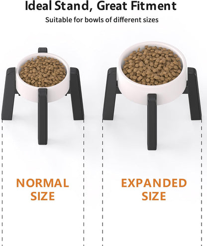 CZPET Dog Bowl Stand with Adjustable Width [2 Pack, Stand Only], Elevated Pet Water & Food Feeder for Medium Pets, Stable and Anti-Slip Raised Bowl