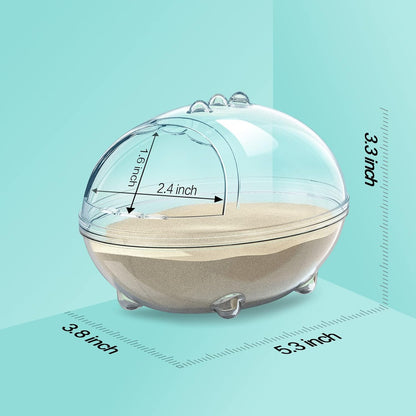 Hamster Bathroom,Hamster Bathtub Box,dust Bath for Hamster,Hamster Sand Bath Container,Hamster Bath,Hamster Bathing Bowl,Transparent Hamster Bathtub Toilet for Hamster Accessories (S)