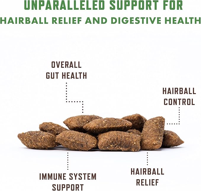 Rocco & Roxie Hairball Treatment for Cats, Cat Hairball Remedy, Crunchy Treats for Cats with a Creamy Center, Furball Control, Chicken Flavored Hair Ball Relief for Cat, Made in USA, Over 300 Chews