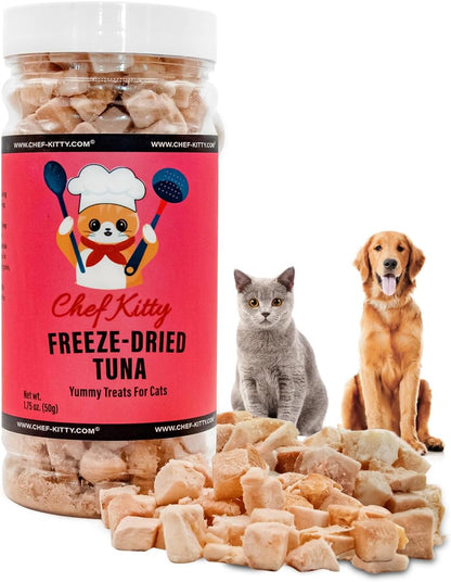 Freeze-Dried Tuna Treats for Cats & Dogs – 100% Wild Caught, Single Ingredient, High-Protein, Healthy Snack – No Additives or Preservatives – 1.7oz - Inspected & Tested in USA