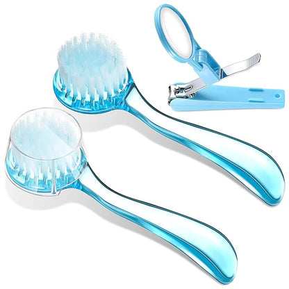 Mudder 3 Pcs Hedgehog Small Animal Grooming Kit Including 2 Bathing Brush and a Nail Toenail Clipper with Magnifier for Pet Hamster Hedgehog Guinea Pig Rabbit Cat Kitten