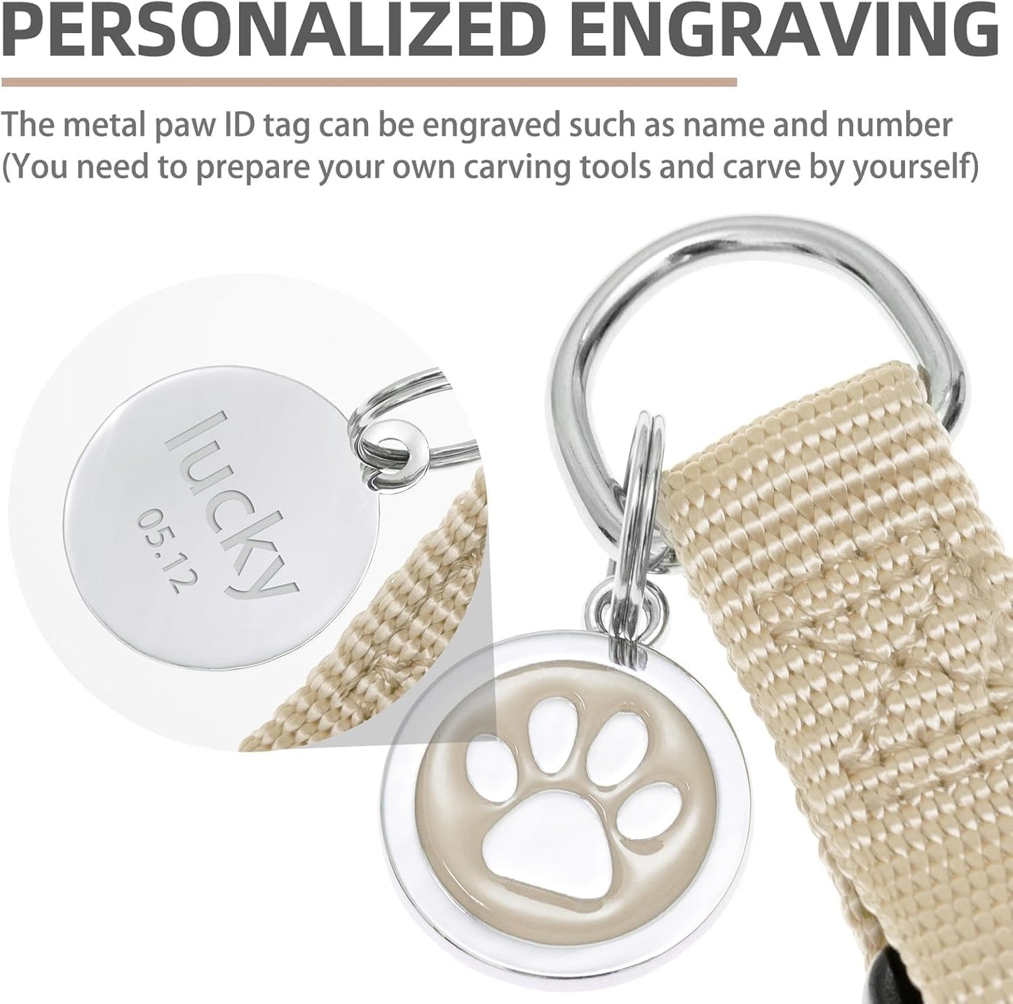 PUPTECK No Pull Dog Harness Soft Adjustable Basic Nylon Step in Puppy Vest Outdoor Walking with ID Tag