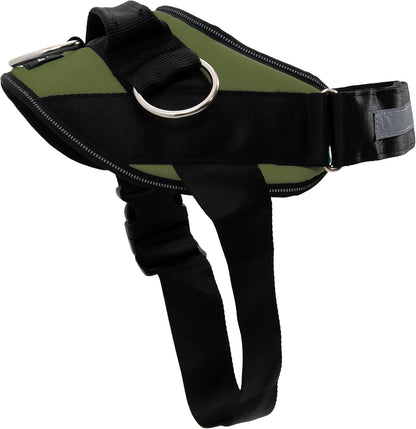 ShawnCo Essential Dog Harness, No-Pull Pet Vest with 3 Leash Clips, No Choke, Reflective, Adjustable and Padded, for Easy Walking and Training for Small, Medium and Large Dogs (Olive Green, XS)