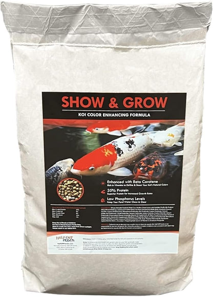 HALF OFF PONDS Show and Grow Koi and Goldfish Color Enhancing and Protein Food 10 lb Bag - KOISG-010