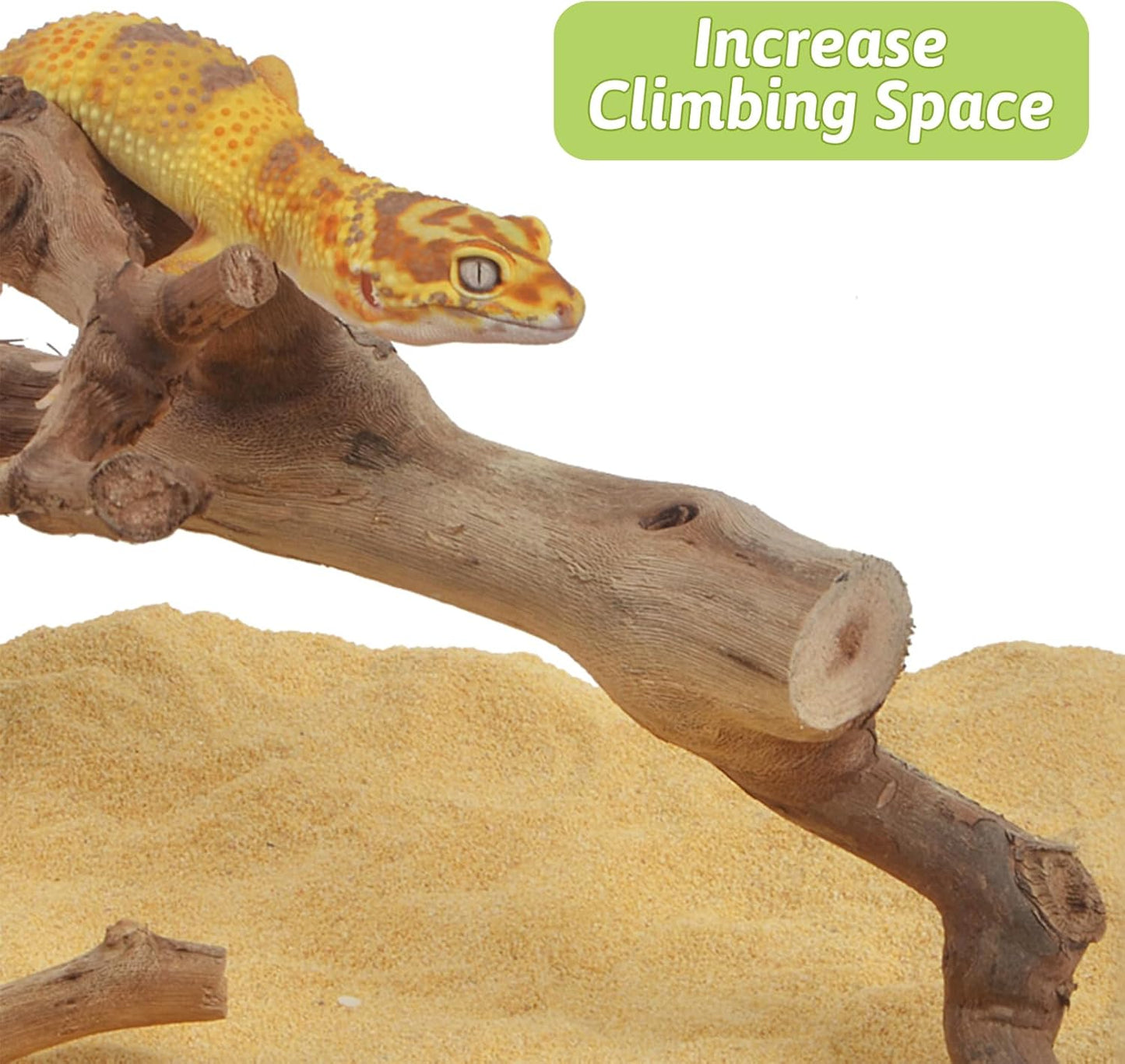 VCEPJH 4 Pcs Reptile Plants, Climbing Wood Branch Terrarium Hanging Fake Plant Leaves Bearded Dragon Tank Accessories, Habitat Decor for Snake Leopard Gecko Lizard Chameleon (Style 1)