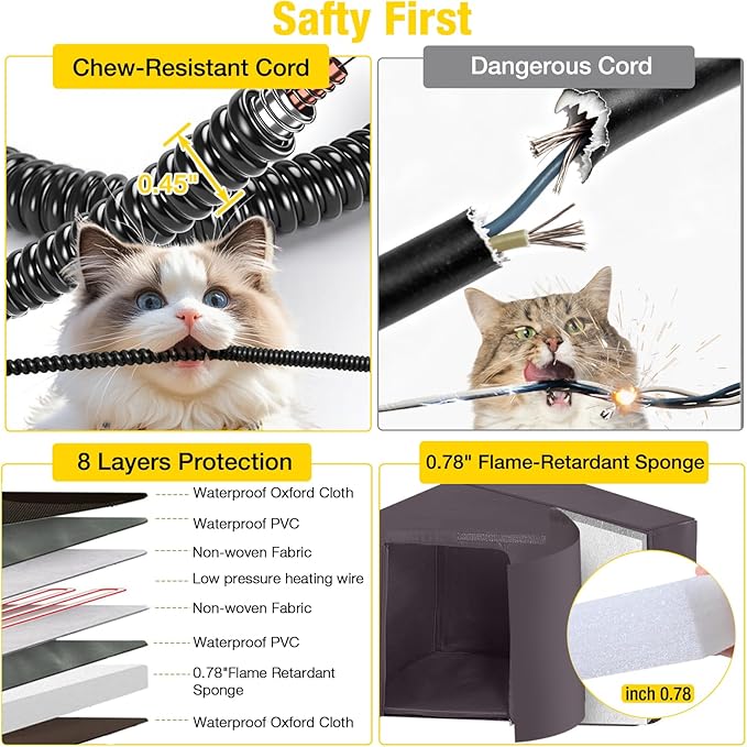 Aivituvin Heated Outdoor Cat House for Outside Insulated Feral Cat Shelter Weatherproof with Heated and Insulated Liner 2 Story