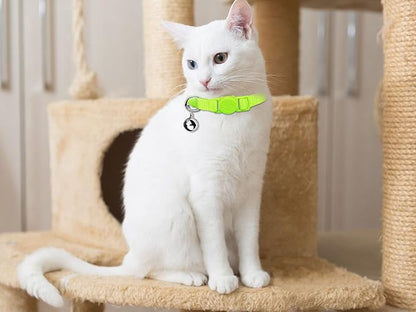 12 PCS Breakaway Cat Collars with Bell Colorful Soft Safety Buckle Cat Collars Adjustable Breakaway Kitten Collars Safety Collars for Cats (12 Colors)