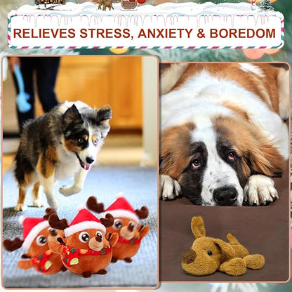 BABORUI Interactive Dog Toys Antlers, Jumping Squeaky Dog Toys with Recording and Music Modes, Rechargeable Moving Dog Christma Toys for Small/Medium/Large Dogs to Keep Them Busy(Antlers)