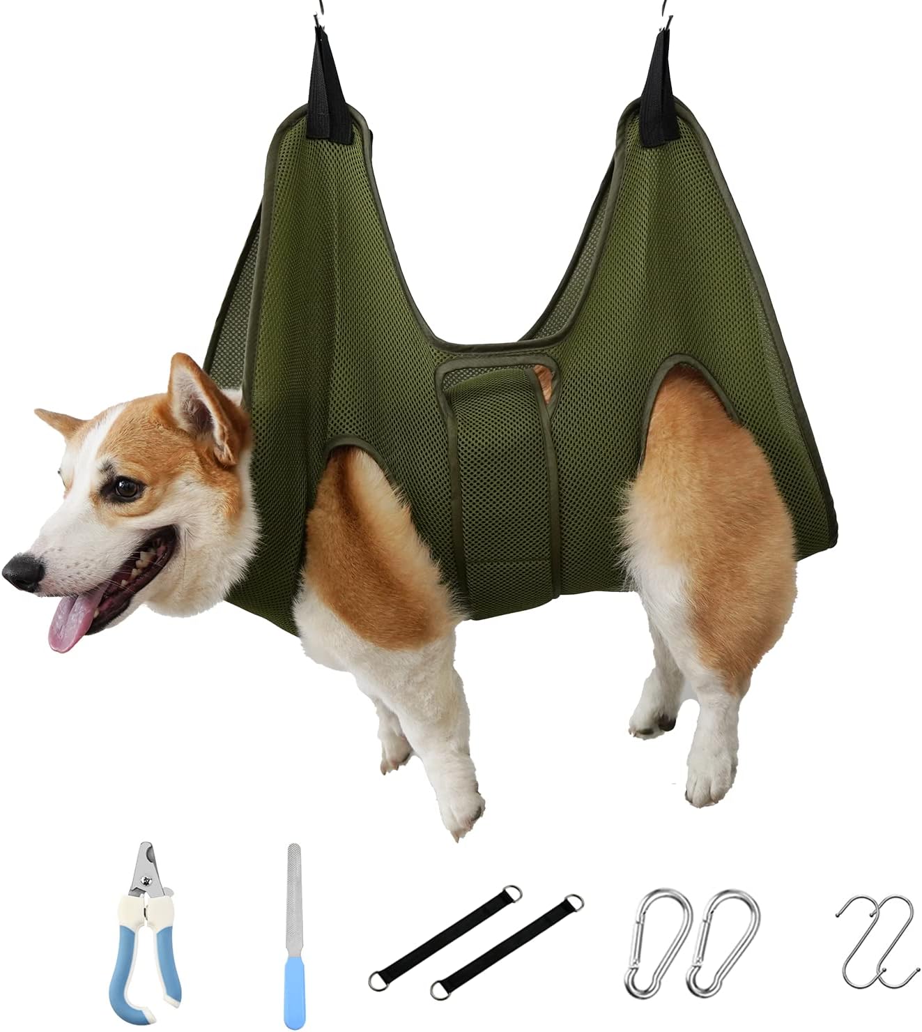 Dog Grooming Hammock for Trimming Nails and Ear/Eye Care, Sling for Grooming with Nail Clipperse