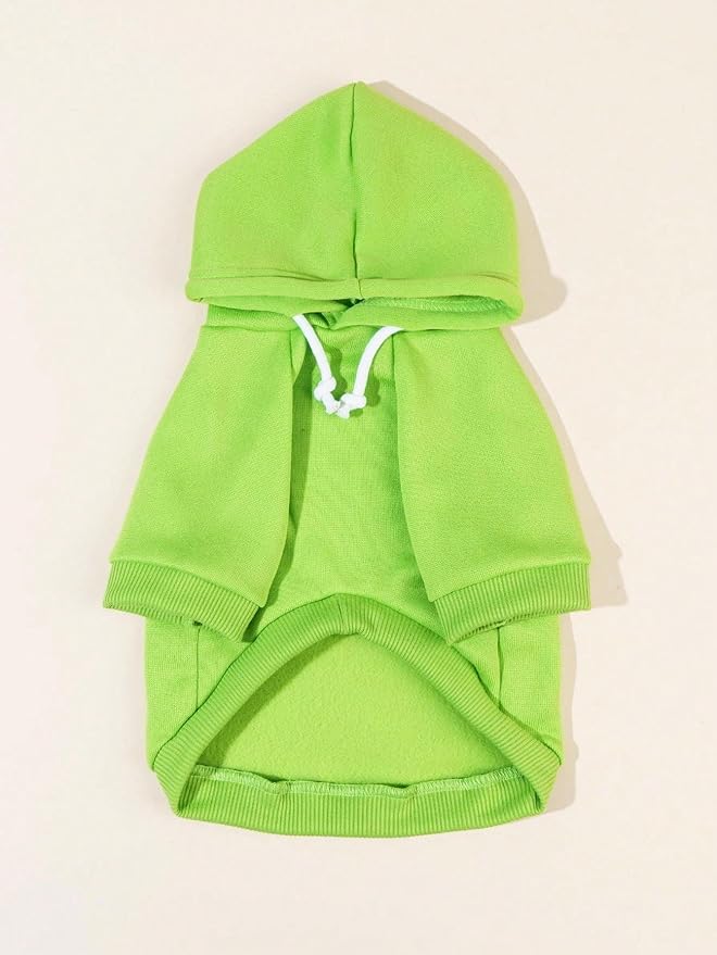 QWINEE Basic Dog Hoodie Sweatshirt Puppy Sweater Warm Cat Costumes Pet Clothes for Chihuahua Puppy Kitten Small Medium Dogs Green X-Large