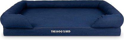 The Dog’s Bed, XXL Blue Denim, Memory Foam, Pain Relief: Arthritis, Hip & Elbow Dysplasia, Post Surgery, Lameness, Supportive, Calming, Waterproof Washable Cover