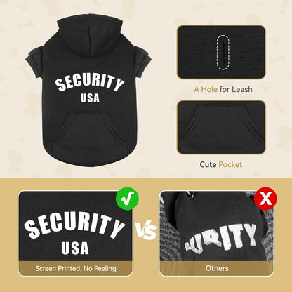 Dog Sweaters for Large Dogs Security Hoodie Warm Cozy Brushed Fleece Interior Clothes Sweatshirt with Pocket Dog Hoodie for Large Dogs(XL)