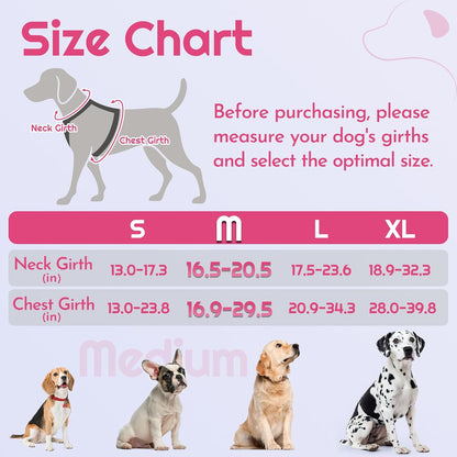 Eagloo Dog Harness Medium Sized, Easy Wearing with 3 Buckles, Adjustable No Pull Pet Harness with 2 Rings for Walking, No Chock Reflective Soft Padded Vest with Control Handle, Pink & Black, M