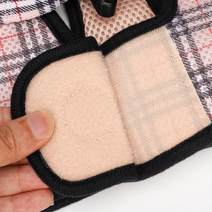 EcoBark Step in Dog Harness - Reflective Wrap Around Body Halter Vest - Soft Mesh Harness (Beige Plaid)