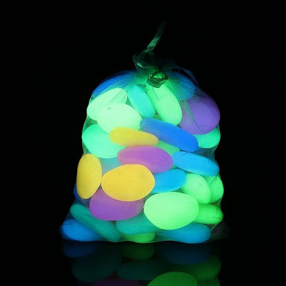 Shiny Stone Glow in The Dark Pebbles,Decorative Glow Stones,Fish Tank Aquarium Gravel,Glow Pebbles for DIY Garden Gifts Decoration(Big Size, 3-4cm, 400g/14.1oz) (Multicolor)