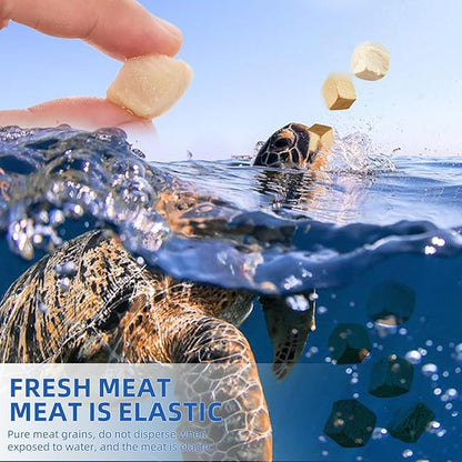 Turtle Treats,3 in 1 Meat Turtle Food,Made with Fresh Meat,Chicken&Duck&Fish Freeze-Dried,Enriched Protein & Vitamins(90g/3.17oz) (S, Chicken)