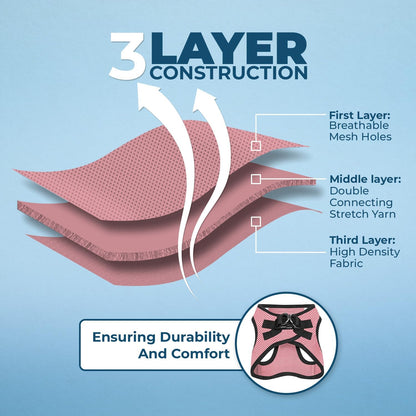 Best Pet Supplies Voyager Step-in Air Harness - All Weather Mesh, Reflective, No Pull Harness for Dogs, Cats - Secure with Hook & Loop Fastener, Buckle, Double D-Rings - Pink/Black Trim, XXXS