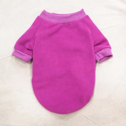 Idepet Dog Fleece Sweater Pet Dog Clothes Small Dogs Pullover Sweatshirt Soft Puppy Sweater Warm Winter Shirt Classic Cat Apparel for Small Dogs and Cats (XX-Small, Purple)