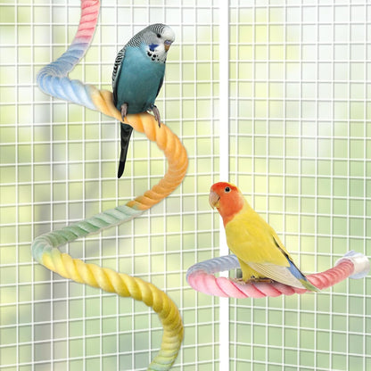 3PCS Parrot Perch,Soft Rope Bird Perches for Cage, Bendable Climbing Toys and Stands for Cockatiels, Parakeets and Lovebirds,Bird Cage Accessories Set