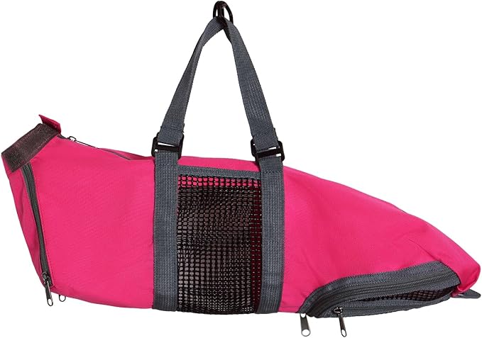 Cinf Cat Nail Clipping Cleaning Grooming Restraint Bag No Scratching Biting for Bathing Nail Trimming Injecting Examining(Rose Red,M)