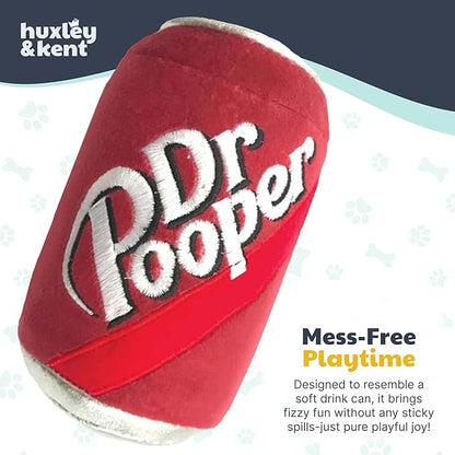 Huxley & Kent Funny Dog Toy w/Squeaker – Power Plush Squeaky Dog Toys for Small, Medium & Large Dogs – Soft Stuffed Animal for Indoor Play & Fetch - Dr Pooper, Small