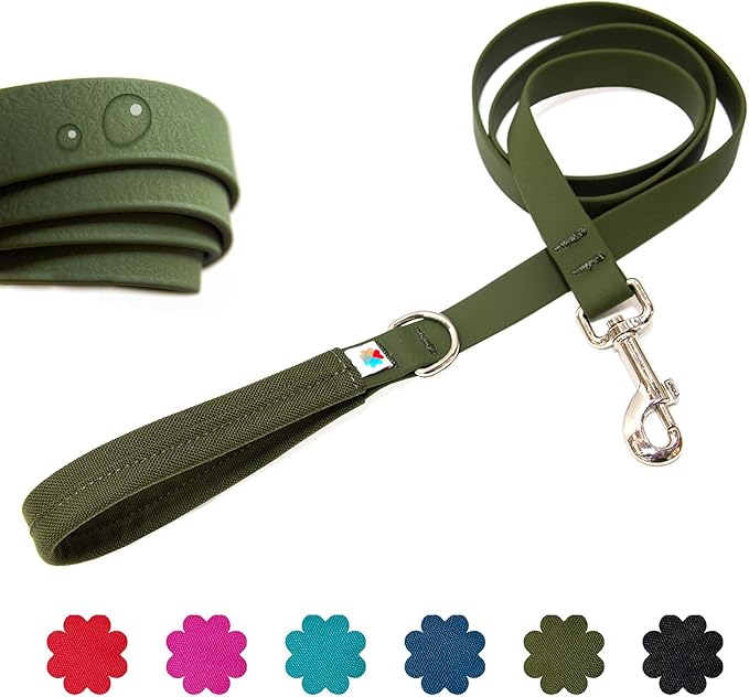 Wildebeest Funston Waterproof Dog Leash - Heavy Duty 6ft Long Leash for Small, Medium and Large Dogs - 1000D Nylon Scratch & Stink-Resistant & Pill-Free - Nylon Wrap Handle (3/4" Wide, 6 ft Length)