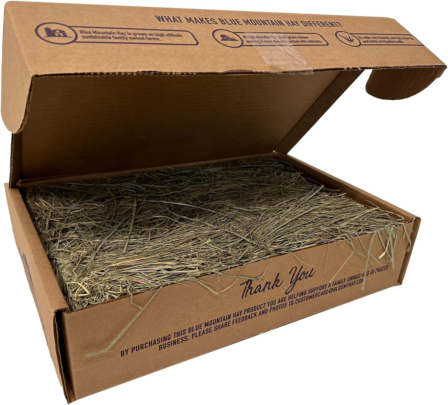 Blue Mountain Hay | Fresh Orchard Grass Hay (5 Pounds) | High Fiber, Soft & Leafy | High-Altitude Hay Pet Food for Rabbits, Guinea Pigs, Chinchillas, Hamsters, and Other Small Pets