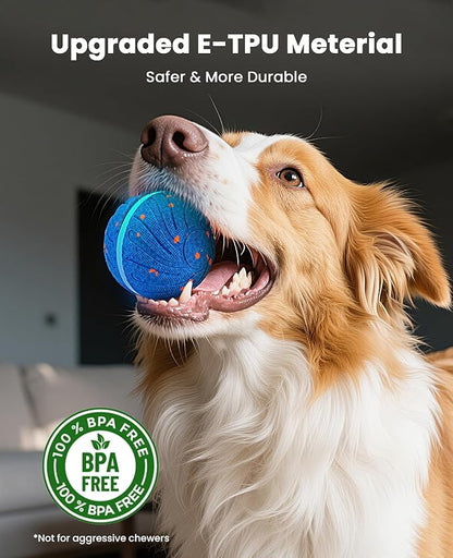 Smart Interactive Dog Balls, Automatic Moving Ball for Medium and Large Dogs, E-TPU New Material, Motion Activated Rolling & Rotating Bouncy Toy for Dog Enrichment & Stimulation