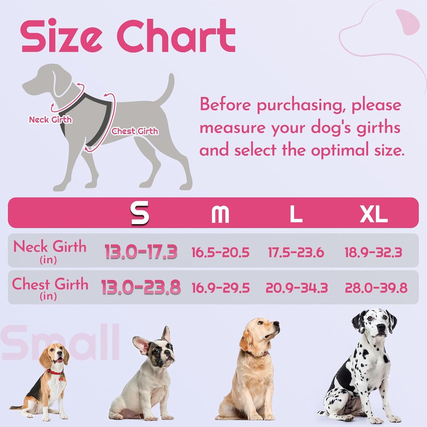 Eagloo Dog Harness Small Sized, Easy Wearing with 3 Buckles, Adjustable No Pull Pet Harness with 2 Rings for Walking, No Chock Reflective Soft Padded Vest with Control Handle, Pink & Black, S