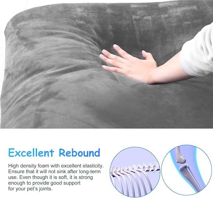 Dog Bed for 150 Pounds Dogs, Super Comfy Large Bed, 47 Inches Orthopedic Sleeping Mattress for XL Dogs, Jumbo Size with Anti Slip Bottom, with Removable and Washable Cover