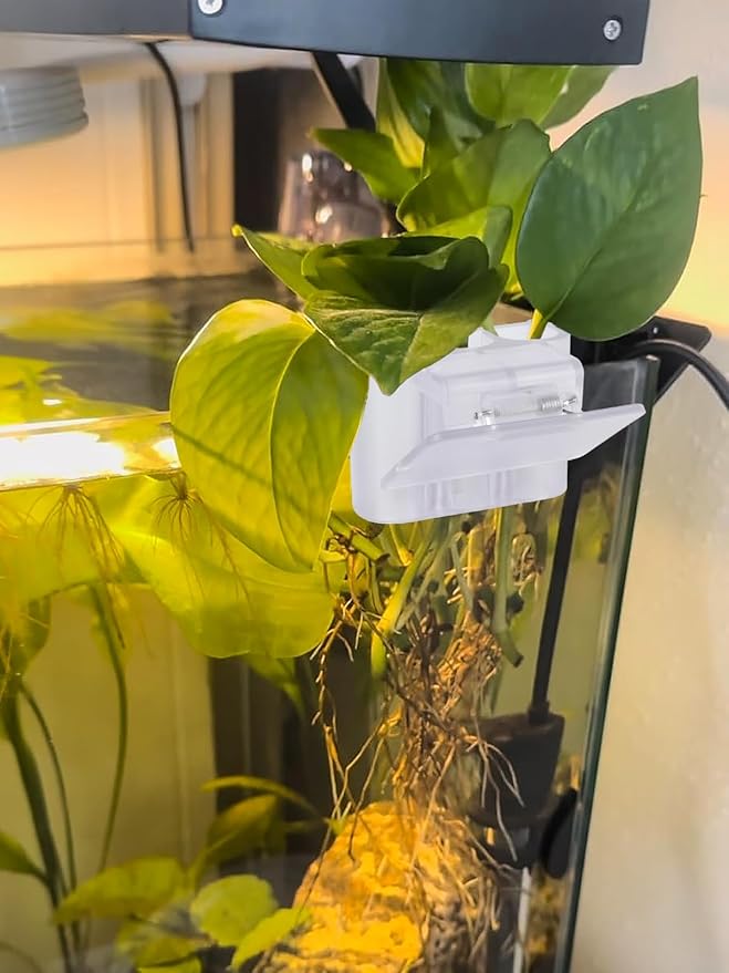 3 Holes Upgraded Aquatic Plant Cup Aquarium Plant Holder for Tank, Hanging Aquarium Plant Holder, Aquarium Aquatic Plant Cultivation, Aquarium Plant Decoration - 1 Pcs White